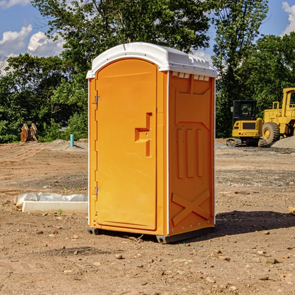 can i customize the exterior of the porta potties with my event logo or branding in Meldrim